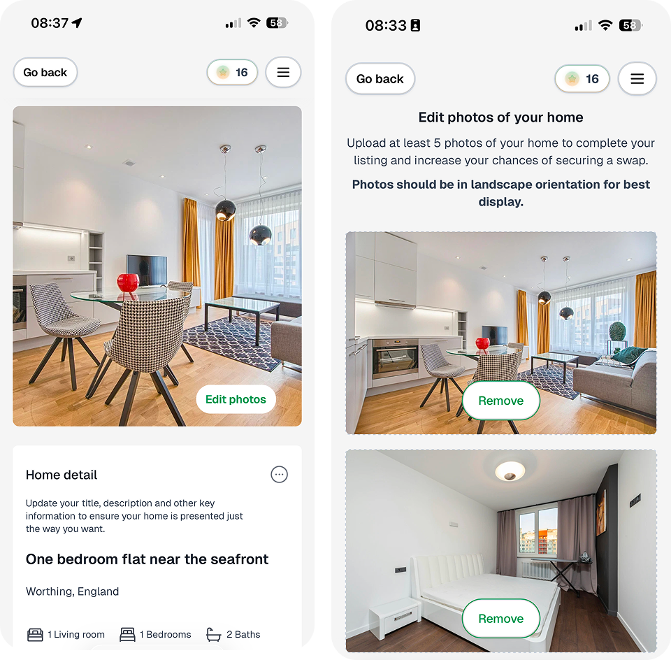 Edit listing photos after publishing
